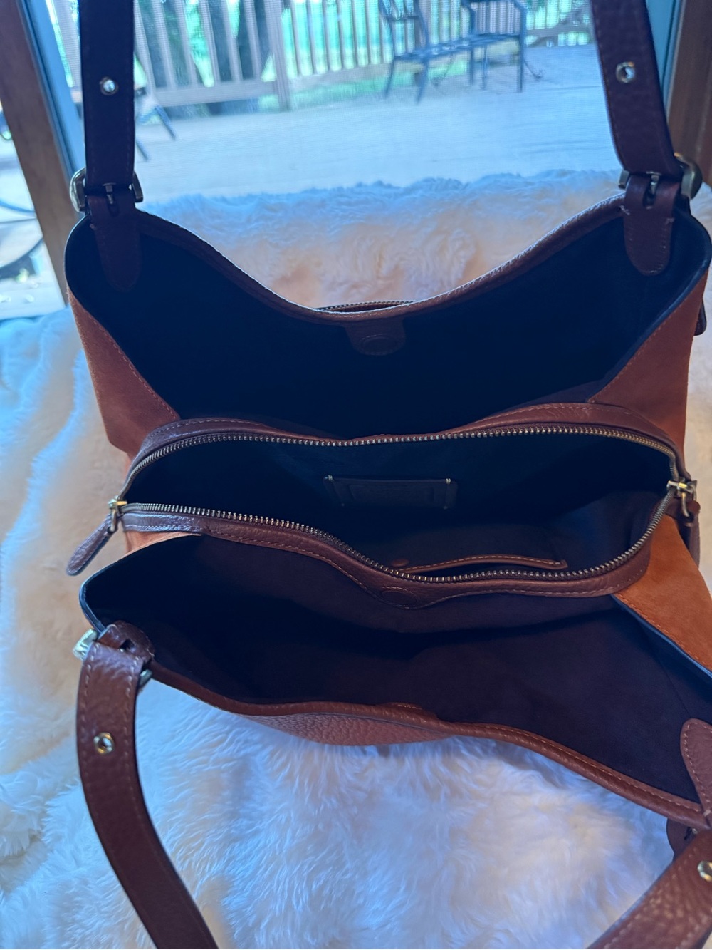 Coach Lori Bag Pebbled Leather Shoulder Bag in Cognac & Saddle Brown - Canyon - Picture 15 of 16